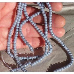 Slate Blue Stardust Beads 4mm Glass Texture Coated