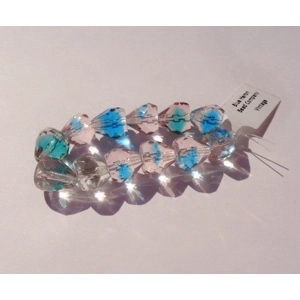 12 German Faceted Drop Glass Beads 11x10mm