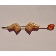 2 Golden Retriever Dog Glass Beads 22mm Contemporary