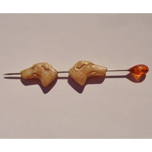 2 Golden Retriever Dog Glass Beads 22mm Contemporary