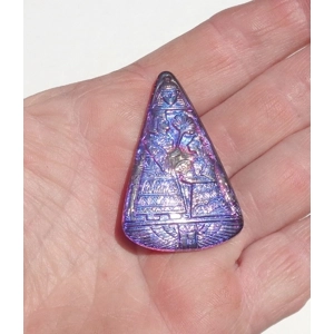 Egyptian Revival Triangle Glass Button Pendant 006