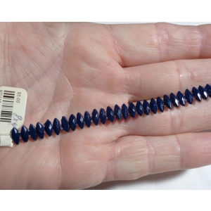 Vintage Navy Blue Marquise Nailhead Beads 8x4mm 020