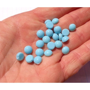 20 Aqua Blue Dome Round Nailhead Beads 8mm 027