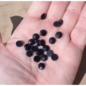 23 Round Black 8mm Glass Nailhead Beads 028