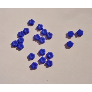 20 Blue Flower Nail Head Glass Beads 8mm