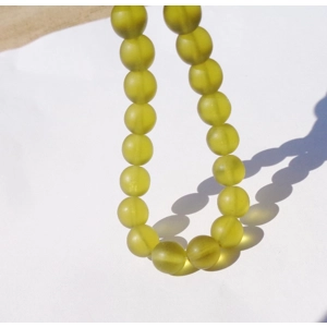 21 Light Olive Gold Glass Round Beads 8mm