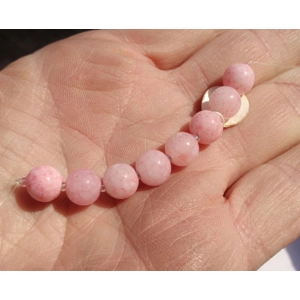 8 Pink Round Glass Beads 8mm Crafting