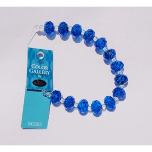 14 Blue Faceted Rondelle Glass Beads 14mm New 114