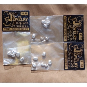 30 Star Dust Crimp Covers Silver Tone NEW
