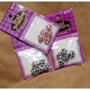 15 Dragon Ball Beads 10mm Silver Rhinestones