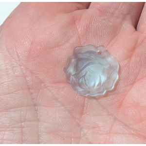 Light Blue 3D Glass Rose Pendant Bead