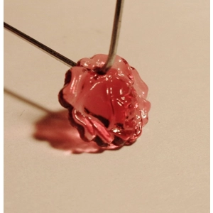 Vintage 3D Plum Rose Glass Pendant 12mm Flat Back