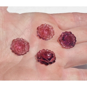 Vintage Plum Rose Glass Pendant 18mm Bead