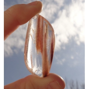 C Rutilated Quartz Crystal Pendant Bead 2.125 Inch
