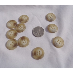 Beige Cream Marbled Round Buttons 20mm 3/4 4Hole 10 Pieces Sewing AA10