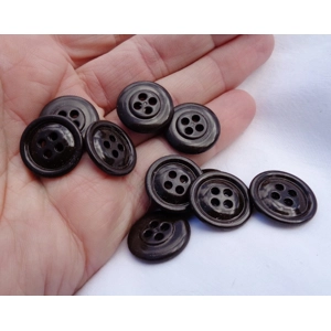 10 Dark Brown Buttons 20mm 4 Hole Sewing Resin 3/4 Inch Crafting BB10