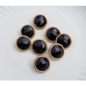 8 Black Prism Dome Buttons 28mm Coat Shank 009