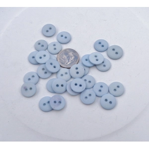 30 Light Blue Round Buttons 11mm 2 Holes 010