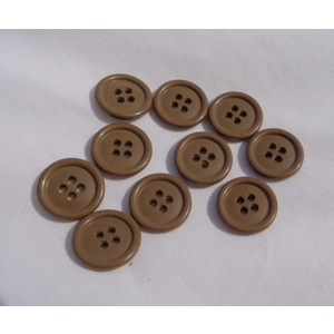 10 Caramel Brown Buttons 20mm 3/4 Inch 4 Hole Resin Sewing C10