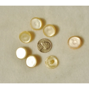 Ivory Pearlized Shank Buttons 11/16 Round 6 Pieces plus 1 Sewing CC6
