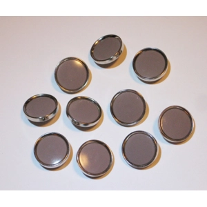 Dark Tan Shank Button Silver Band 3/4 Round 10 Pieces Sewing DD10