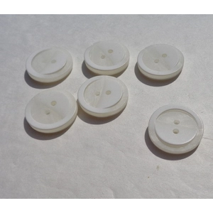 Half and Half, 2 Tone Ivory White Buttons 22mm 7/8 Sewing L6