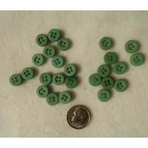 Green 4 Hole Round Shirt Buttons 9mm 3/8 Resin 25 Pieces Sewing LL25