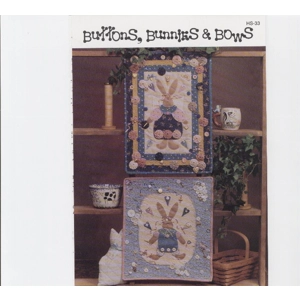 Button Bunnies Bows Quilt Pattern Wall Hanging