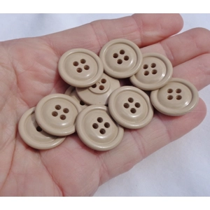 10 Beige 4 Hole Button Resin 22mm 7/8 Inch H10