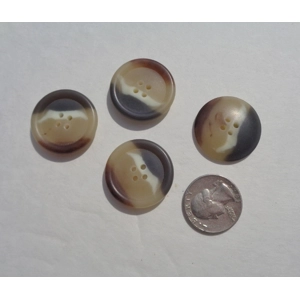 Marble 4 Hole Coat Button 28mm 1 1/8 Round 4 Pieces Sewing Q4