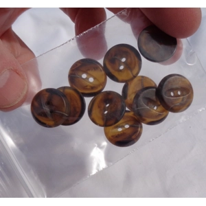 10 Tortoise Brown Buttons 15mm Fish Eye Disc 2 Hole Sewing XX10
