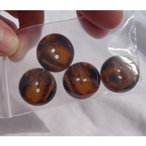 4 Tortoise Brown Buttons 22mm Fish Eye Disc 2 Hole Sewing ZZ4
