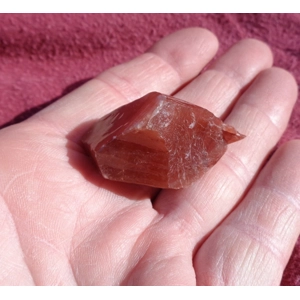 Red Calcite Raw Crystal Gemstone 1.5 Inch Energy C