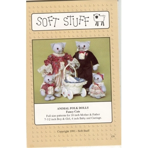 Fancy Cats Family Dolls Pattern 18 inch Animal Folk
