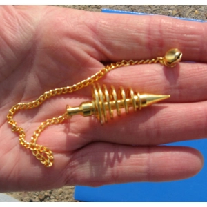 Gold Tone Metal Spiral Pendulum Dowsing