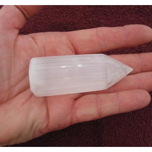 Selenite Point Crystal Gemstone 6 Sided 3 Inch B
