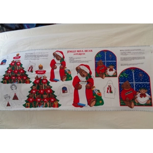 Jingle Bell Bear Appliques Fabric Material Sewing Panel