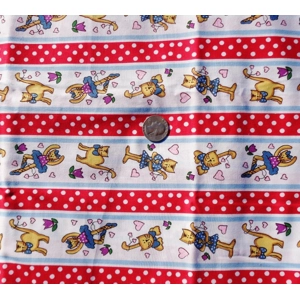 Red White Cat Fabric Aleene's Cinnamon Street 36x44