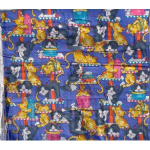 Cat Fabric Cat Tree Activity Blue Material 1 Yard 056