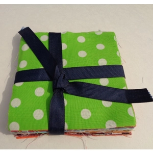 White Polka Dotted Mixed 5 Inch Fabric Square Charm Pack 50 Pcs
