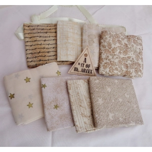 8 Benartex Fabric Material 9x21 Inch Pieces Beige Prints