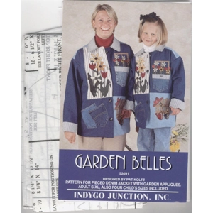 Garden Belles Pieced Denim Jacket Pattern Adult S -XL Children 4 6 10