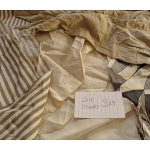 Silk Scrap Fabric Lot Reclaimed clothing 3 oz Crafting S13