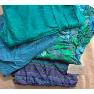 Silk Scrap Fabric Lot Reclaimed clothing 3 oz Crafting S1
