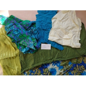Silk Scrap Fabric Lot Reclaimed clothing 3 oz Crafting S22