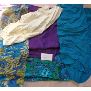 Silk Scrap Fabric Lot Reclaimed clothing 3 oz Crafting S23