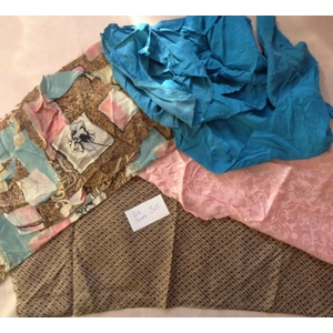 Silk Scrap Fabric Lot Reclaimed clothing 3 oz Crafting S25