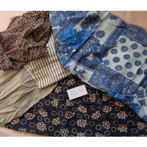 Silk Scrap Fabric Lot Reclaimed clothing 3 oz Crafting S27