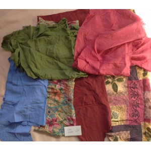 Silk Scrap Fabric Lot Reclaimed clothing 3 oz Crafting S4