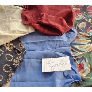 Silk Scrap Fabric Lot Reclaimed clothing 3 oz Crafting S7